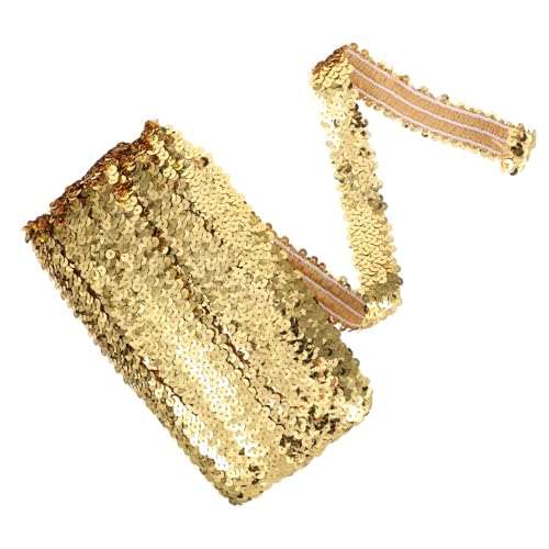 Uonlytech Glitzernder Pailletten Bordürenstoff Elastischer Pailletten Gürtel für Bekleidung Vorhänge und DIY Dekoration für Kleider Tischdecken und Bastelprojekte von Uonlytech