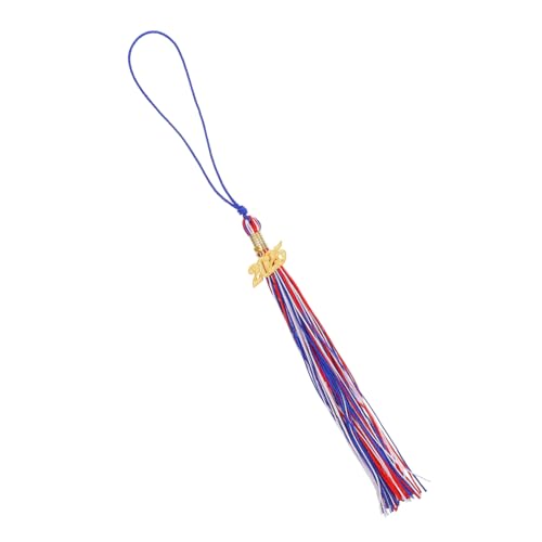 Uonlytech Graduierung Quaste Abschlusskappen Zubehör DIY Abschlussfeier Dekoration Langlebig Stilvoll für Doktorhut und Abschlusshut in Blau Rot Weiß von Uonlytech