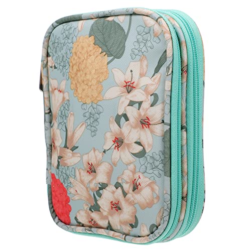 Uonlytech Häkelnadeltasche mit Reißverschluss Organizer für Strickzubehör Grün Aufbewahrung für Häkelnadeln Nähnadeln und Zubehör für Kreative Projekte von Uonlytech