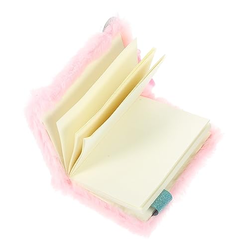Uonlytech Hängendes Notizbuch für Flauschiges Tagebuch im Kawaii Stil Tragbares Schulnotizbuch für Schüler Schreiben Zeichnen und Skizzieren Pinkes Bären Design von Uonlytech