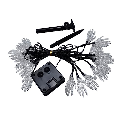 Uonlytech Halloween Solar Lamp String Farbige -skull Hand Lichterkette Lange Solarbetriebene Wasserdichte Außenbeleuchtung Für Gruselige Festtagsdekorationen Und Partys von Uonlytech