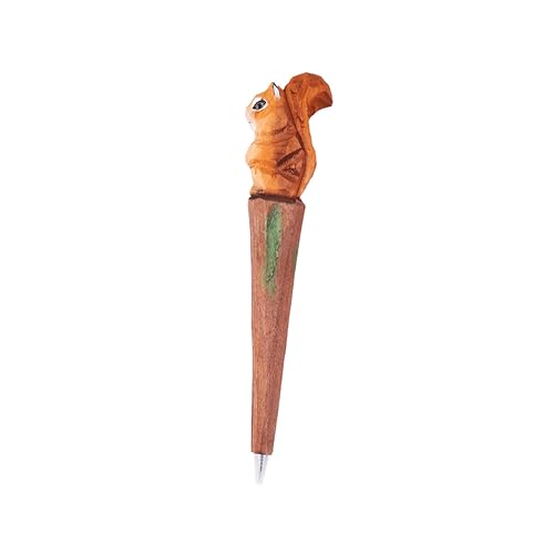 Uonlytech Handgefertigter Holzgravur Tier Kugelschreiber Ersetzbare Nachfüllung Kreativer Gelstift für Schüler Leicht und Praktisch für Täglichen Gebrauch für Schule und von Uonlytech