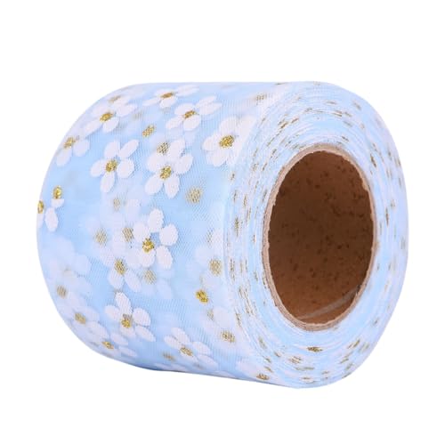 Uonlytech Handgefertigtes DIY Mullband Mit Kleinen Pflaumenblüten Bedrucktes Mullband Für Kleidung Kopfschmuck Und Accessoires Yards von Uonlytech