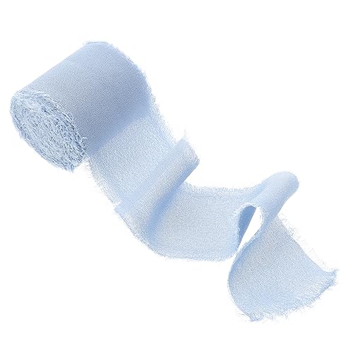 Uonlytech Handgefertigtes Fransensatinband Nebelblau Dekoratives Band Für Blumensträuße Und Bastelprojekte Hochwertiges Bouquetband Und Blumenpackungszubehör von Uonlytech