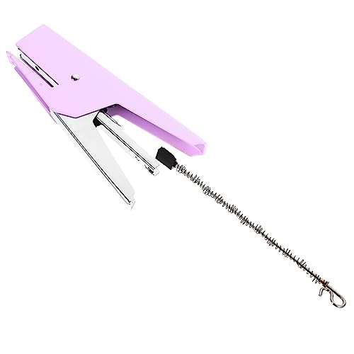 Uonlytech Handhefter Hefter fürs Büro Buchheime Bürowefter Schreibtisch Hefter der Handheldin Hefter Büro Kinderhefter Schulset kleiner Hefter kompakter Hefter Mini Hefter Metall Violett von Uonlytech