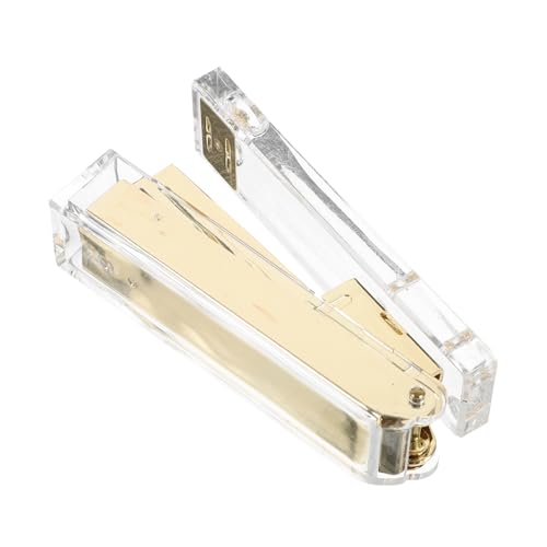 Uonlytech Hefter Bürowefter Hefte für Schreibtisch Büromaterial für den Schreibtisch Heistebürovorräte Ästhetisches Briefpapier Acryl Golden von Uonlytech