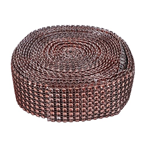 Uonlytech Hohlmaschenbohrer Reihenbohrer Strass-hochzeitsband Party Handwerk Strassband Dekoration Herstellung Braut- Funkeln Brunch Hohles Diamantband Bling-band Golden Plastik von Uonlytech