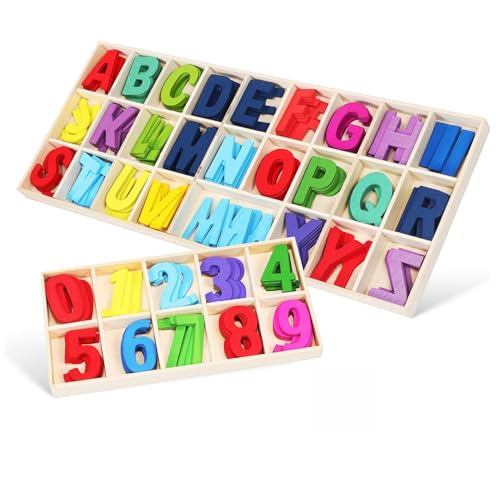 Uonlytech Holzbuchstaben und Zahlen Bunt Fein Poliertes Holzpuzzle mit Glatter Oberfläche Kindersicheres Alphabet und Zahlen aus Natürlichem Holz Pädagogisches Lernspielzeug für Kleinkinder Uonlytech Holzbuchstaben und Zahlen Bunt Fein Poliertes Holzpuzzle mit Glatter Oberfläche Kindersicheres Alphabet und Zahlen aus Natürlichem Holz Pädagogisches Lernspielzeug für Kleinkinder von Uonlytech