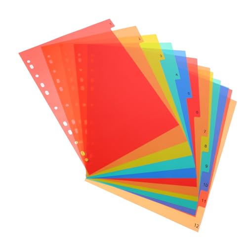 Uonlytech Index -Seite Partitionsausschuss Notizblock Registerkarten der Nummer Schulbüro Trennzeichen Seitenteiler mit Reitern Buchseite ordner notizbuch Papiertrenner Indexteiler Binder pp von Uonlytech