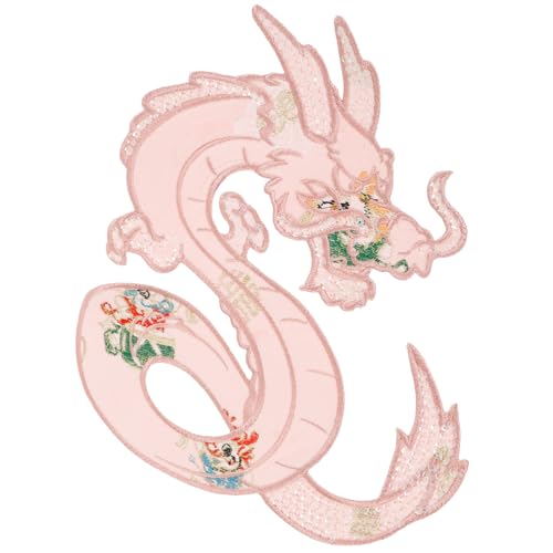 Uonlytech Jahr Des Drachen -stickpfads Bestickt Stickerei Patch Nähen Genäht Applikationen Selbst Kleidung Kleider Klamotten Drachen-nähapplikation Reparaturflicken Für Jacken Stoff von Uonlytech