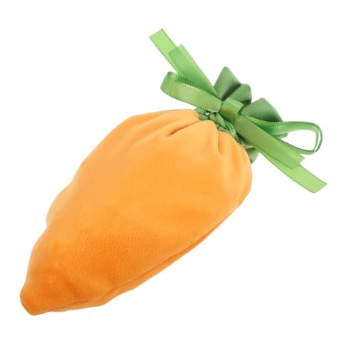 Uonlytech Karottenbündeltasche Leckerlibeutel mit Kordelzug geschenktüten ostern kleine geschenktüten ostern geschenktüten Ostertaschen osterkörbchen taschen Ostertüten Samtstoff Orange von Uonlytech