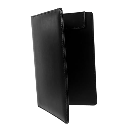 Uonlytech Kassiererbestellordner Rosa Klemmbrett mit Speicher Papier Gruß Zwischenablage Büroklammer Schreiben von Support-Boards Multifunktionsplatine tragbares Klemmbrett PU-Leder Schwarz von Uonlytech