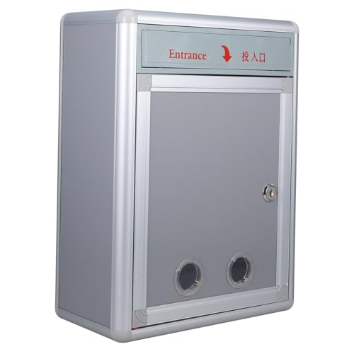 Uonlytech Kasten Vorschlagsbox Montieren Montiert Erste Fänger Mit Schlitz Mit Schloss Anregung Schlüssel Brief Slots Verschließbare Vorratsbehälter Rostfreier Stahl Silber Uonlytech Kasten Vorschlagsbox Montieren Montiert Erste Fänger Mit Schlitz Mit Schloss Anregung Schlüssel Brief Slots Verschließbare Vorratsbehälter Rostfreier Stahl Silber von Uonlytech