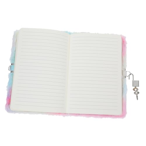 Uonlytech Katzen Plüsch Notizbuch mit Schloss Flauschiges Tagebuch für Mädchen Tiermotiv Niedliches Design für Zeichnen Schreiben Kreative Ausdrucksmöglichkeiten von Uonlytech