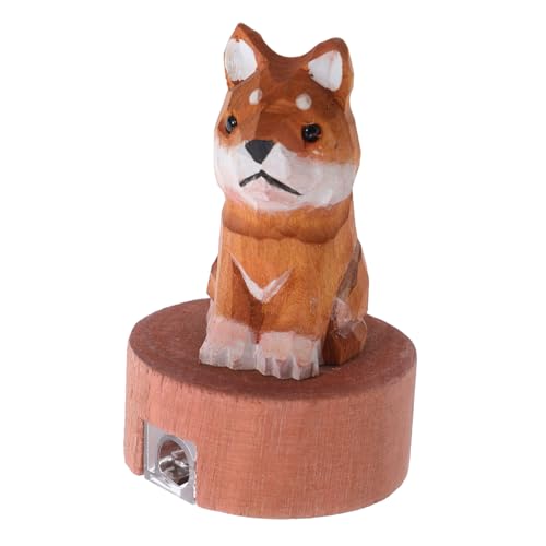 Uonlytech Kawaii Shiba Inu Holz Bleistiftspitzer Manuell Kleiner Cartoon Anspitzer Tragbar Für Schule Büro Schreibwaren von Uonlytech