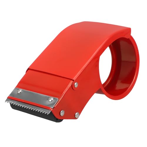 Uonlytech Klebeband-Spender-Schreibtisch dosieren Mini klein Veranstalter ziehen um Bandspender aus Metall Klebebandspender für den Schreibtisch Bandhalter Eisen rot von Uonlytech