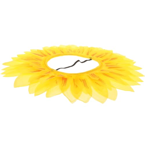 Uonlytech Kreative Gesichtsbedeckung mit Sonnenblumenmotiv, Lustige Kopfbedeckung für Sportspiele im Kindergarten, Party-requisiten Und Sommerdekor, Gelb von Uonlytech