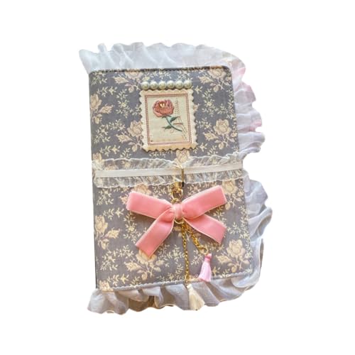 Uonlytech Kreatives Notizbuch mit Dekorativen Stoff Lace Kanten Format für Scrapbooking Planen und Tagebuchführung Perfektes für Junge Mädchen von Uonlytech