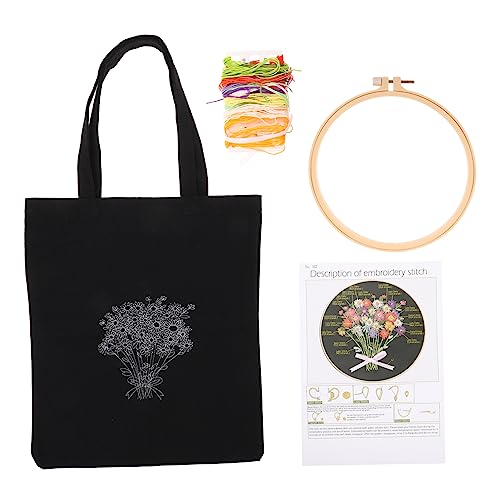 Uonlytech Kreuzstich Canvas Taschenset Für Stickerei Anfänger Stofftaschen Set Nähtasche Blumentasche DIY Schwarzes Polyester Uonlytech Kreuzstich Canvas Taschenset Für Stickerei Anfänger Stofftaschen Set Nähtasche Blumentasche DIY Schwarzes Polyester von Uonlytech