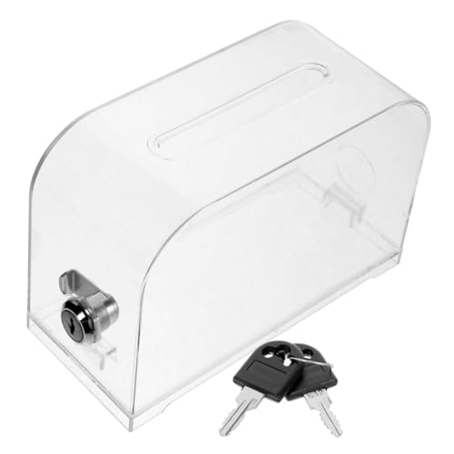 Uonlytech Meinungsstimmabschied Kartenorganisator Kartenhalter fürs Büro Tombolaboxen mit Schlitz Visitenkartenhalter Bürozubehör Aufbewahrungsbox für Karten Kartenspeicher Acryl Transparent von Uonlytech