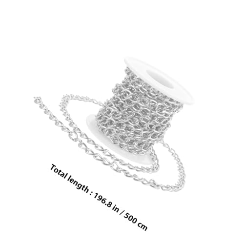 Uonlytech Metallkette DIY Schmuckzubehör Langlebig Robust für Schmuckherstellung und Taschen Dekoration Silberfarbene Gliederkette mit Abgerundeten Kanten für Basteln und Kleidung Uonlytech Metallkette DIY Schmuckzubehör Langlebig Robust für Schmuckherstellung und Taschen Dekoration Silberfarbene Gliederkette mit Abgerundeten Kanten für Basteln und Kleidung von Uonlytech