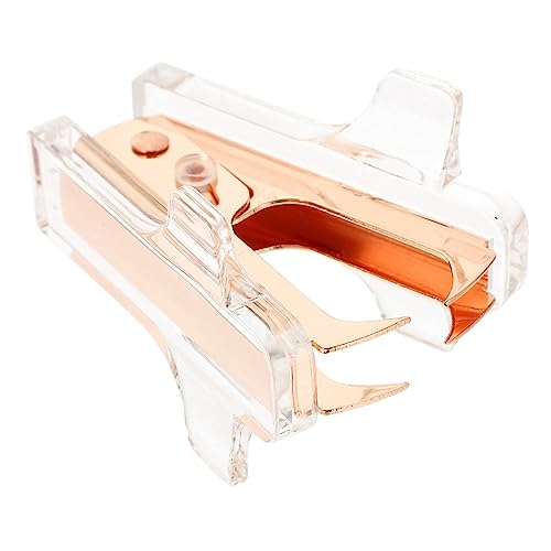 Uonlytech Mini Heftklammerentferner Tragbares Büro Werkzeug Ergonomisch für Einfache Entfernung von Heftklammern für Büro und Zuhause Roségold von Uonlytech