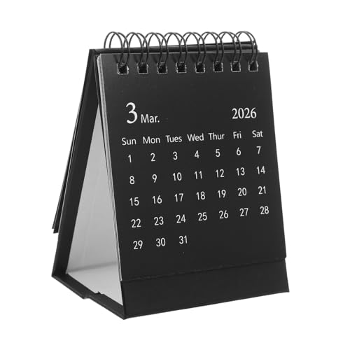 Uonlytech Mini Tischkalender Dezente Farben Kompakter Selbststehender Tagesplaner mit Dickem Papier Spiralbindung Multifunktional als Notizblock Langlebig für Büro und Zuhause Schwarz Uonlytech Mini Tischkalender Dezente Farben Kompakter Selbststehender Tagesplaner mit Dickem Papier Spiralbindung Multifunktional als Notizblock Langlebig für Büro und Zuhause Schwarz von Uonlytech