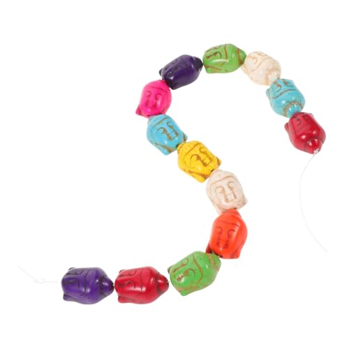 Uonlytech Natürliche Türkis Buddha Kopf Perlen mit Loch Lose Spacer Perlen für DIY Schmuckherstellung Handgefertigte Armbandzubehör Spirituelle Bastelperlen für Meditation und Uonlytech Natürliche Türkis Buddha Kopf Perlen mit Loch Lose Spacer Perlen für DIY Schmuckherstellung Handgefertigte Armbandzubehör Spirituelle Bastelperlen für Meditation und von Uonlytech
