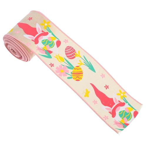 Uonlytech Osterband geschenkverpackung geschenkband Satinband für Geschenkbänder Ostern Feiertags Dekoration Ostereiband Bastelbänder zu Ostern Eierhasen-Wickelband Eisendraht von Uonlytech