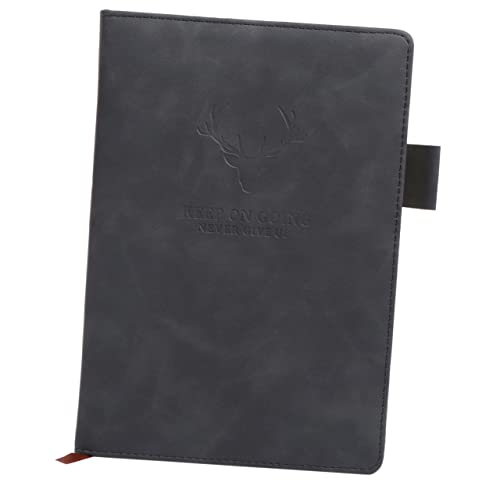 Uonlytech PU Retro Notizbuch für Büro und Schule Verdicktes Notepad Stilvolles Tagebuch Geeignet für Notizen und Planung Schwarz von Uonlytech