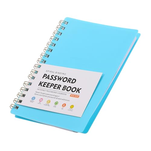 Uonlytech Passwort Keeperbuch mit Alphabetischen Tabs Spiralförmiger Passwort Organizer für Anmeldungen und Notizen Blau Effiziente Passwortverwaltung und Müheloses Umblättern von Uonlytech