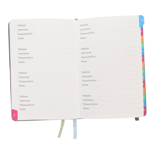 Uonlytech Passwort Notizbuch mit Bunten Alphabetischen Registerkarten Tragbares Notepad für Internet Adressen und Kennwortverwaltung für Senioren und Vielseitige Anwendungen von Uonlytech