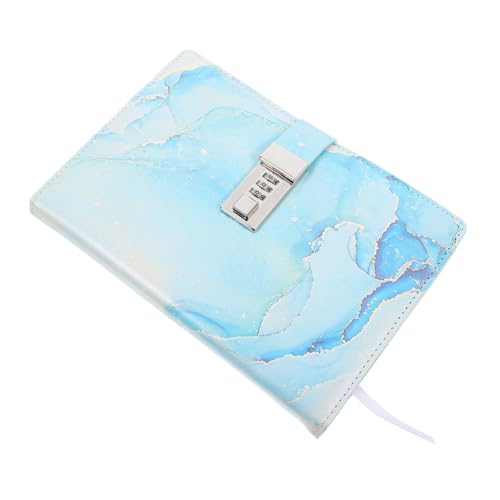 Uonlytech Passwortbuchkonto abschließbar Journalschloss und Schlüssel Zeitschrift sperren klein Marmor-Schreibtagebücher Schließjournal für Erwachsene Dowling-Papier Sky-blue von Uonlytech