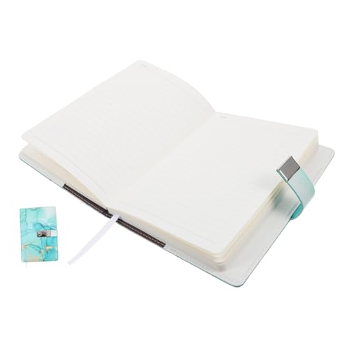 Uonlytech Passwortbuchkonto mit Und Verriegelung Tagebuch Notizbücher a5 Passwort-Notizbuch Notizbuch aus Marmor Passcode-Bücher Tagebücher für Mädchen Pu Green von Uonlytech