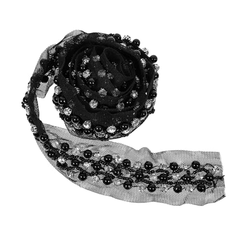 Uonlytech Perlenbesetztes Spitzenband Reihiges Schwarzes Dekorationsband mit Strass für Kleidung Diy Projekte Hochzeiten Taschen und Mehr Uonlytech Perlenbesetztes Spitzenband Reihiges Schwarzes Dekorationsband mit Strass für Kleidung Diy Projekte Hochzeiten Taschen und Mehr von Uonlytech