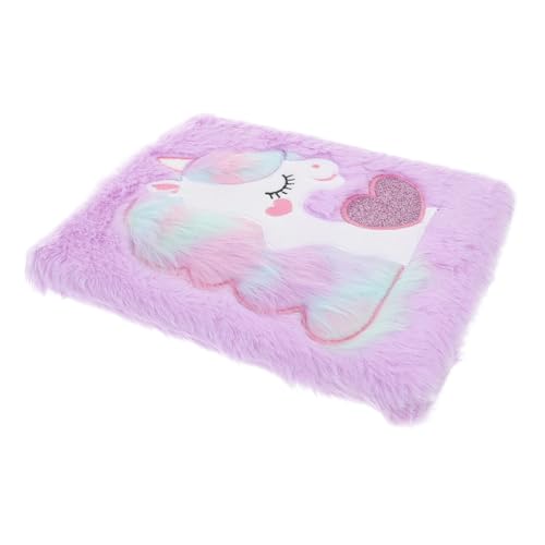 Uonlytech Plüsch Notizbuch mit Cartoon Einhorn Muster Flauschiges Tagebuch für Schule Kreative Notizen und Persönliche Aufzeichnungen für Studenten von Uonlytech