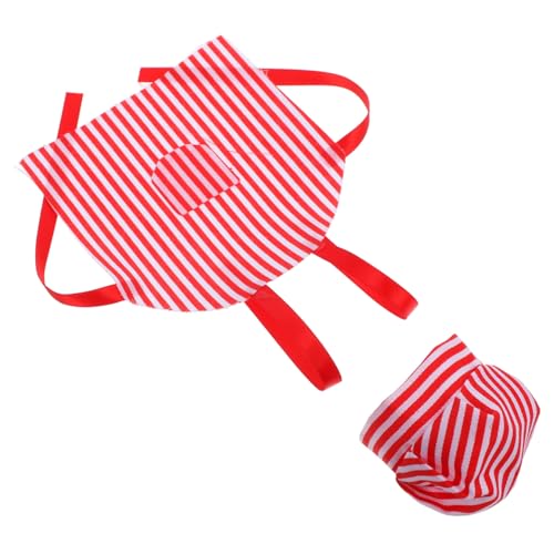 Uonlytech Puppenschürze Kochmütze Puppenzubehör Machen Bastelbedarf Für Puppen Schulmaterial Für Puppen Puppenherstellung Kit Mini-kochmütze Miniatur-puppenhüte Minipuppenkleidung Rot Stoff von Uonlytech