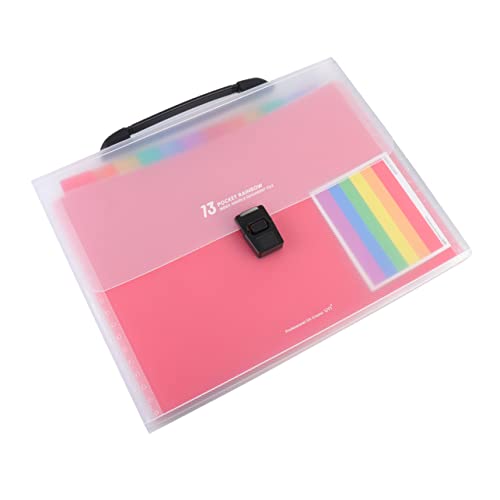 Uonlytech Regenbogen Erweiterbarer Ordner Tragbare Dokumententasche für Effizientes Organisieren von und Papieren aus Langlebigem Material Gefertigt von Uonlytech