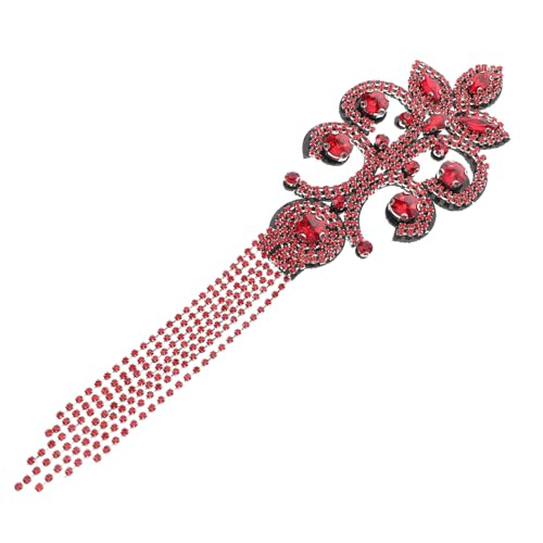 Uonlytech Retro Dekorative Schulterstempel Schulterquaste Aus Strass Anzug Schulterklappen Damen Accessoires Schulterklappen Mit Quasten Selber Machen Schulterschmuck Strasssteine Rot von Uonlytech