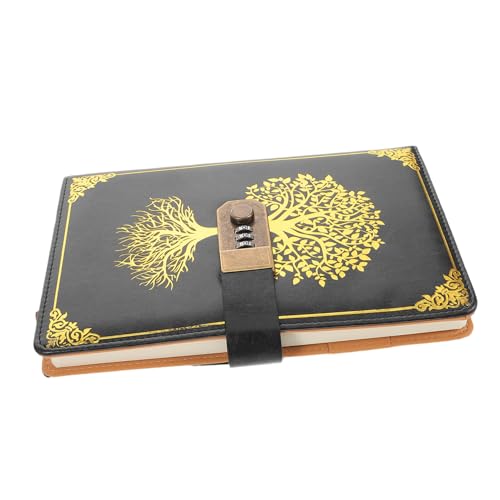 Uonlytech Retro Tagebuch mit Passwortschutz Tragbares Notizbuch für Meetings und Tägliche Notizen Vintage Design mit PU Einband für Studenten und Geschäftsprofis von Uonlytech