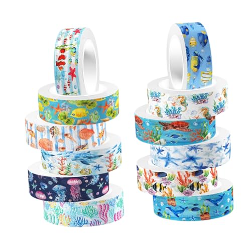 Uonlytech Satz Kunsthandwerk Klebeband ästhetische Aufkleber Blau Erwachsene Pastell Stempel-Briefband-Aufkleber Washi-Tape-Aufkleber nautisches Washi-Tape Abdeckband Uonlytech Satz Kunsthandwerk Klebeband ästhetische Aufkleber Blau Erwachsene Pastell Stempel-Briefband-Aufkleber Washi-Tape-Aufkleber nautisches Washi-Tape Abdeckband von Uonlytech
