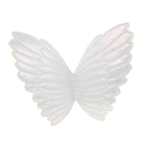 Uonlytech Schmetterlingsflügelhilfsmaterialien für klein Halloween bestickt Die Flügel-Stickapplikation Kleidungsdekor-Accessoire gestickte Motivapplikation Patches nähen Banner Weiß von Uonlytech
