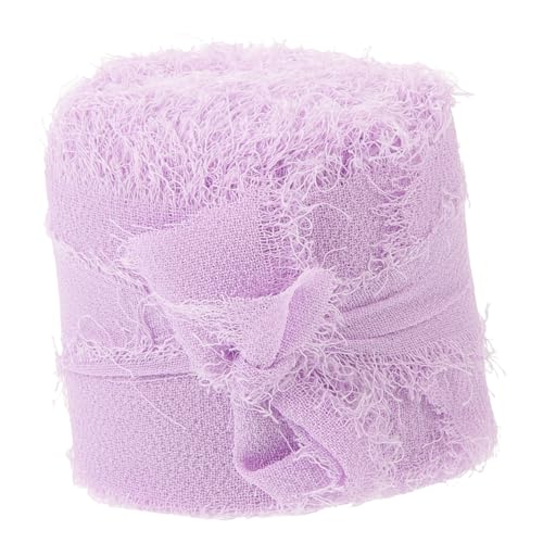 Uonlytech Seiden Chiffonband mit Fransen Breit Langlebiges Farbechtes Geschenkband für Blumensträuße Party und Diy Dekoration Handgefertigt Hellviolett Uonlytech Seiden Chiffonband mit Fransen Breit Langlebiges Farbechtes Geschenkband für Blumensträuße Party und Diy Dekoration Handgefertigt Hellviolett von Uonlytech