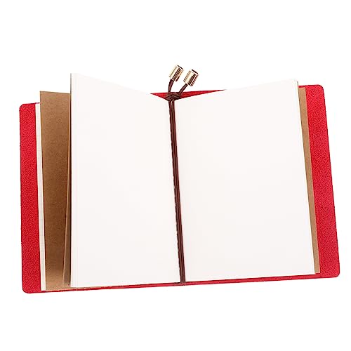 Uonlytech Tägliches Planbuch retro farbige Trennwand Journal -Notizbuch Zeitschriftenhefte Notizbilder Memoboard Scrapbooking Tagesnotizbuch aus Leder Arbeiter Notizbuch Tagebuch Papier rot von Uonlytech