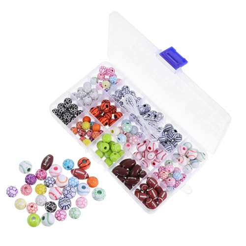 Uonlytech Teiliges Acryl sportperlen Fußball Basketball Rugby Motiven Leichte DIY Schmuckperlen für Armbänder Halsketten für Sportfans und Kreative Bastelprojekte von Uonlytech
