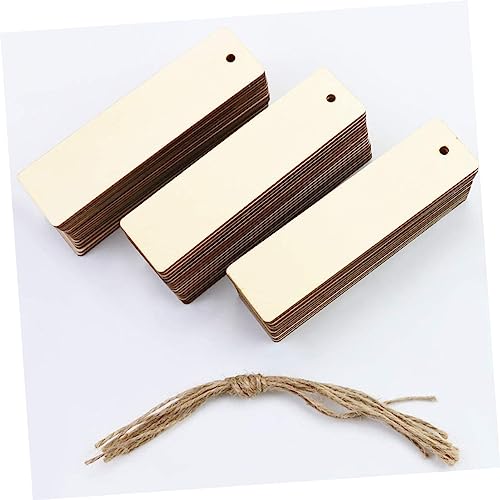 Uonlytech Teiliges DIY Holz Lesezeichen Blanko Buchzeichen mit Bemalbar und Beschriftbar Runde Kanten Vielseitig als Weihnachtsanhänger Bastelmaterial und Dekoration für Erwachsene von Uonlytech