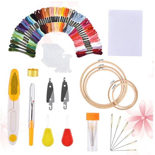 Uonlytech Teiliges Stickgarn Set mit Farbigen Stickgarnen Nadeln Kunststoffrahmen Fadenschneider Schere und Zubehör für Diy Stickerei Nähset für Frauen und Mädchen Zufällige Uonlytech Teiliges Stickgarn Set mit Farbigen Stickgarnen Nadeln Kunststoffrahmen Fadenschneider Schere und Zubehör für Diy Stickerei Nähset für Frauen und Mädchen Zufällige von Uonlytech