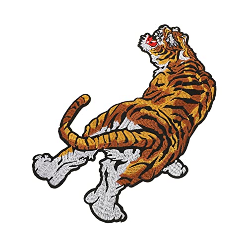 Uonlytech Tiger Stoffaufkleber Sticken Patch Applikation Großes Nähen Tiere Dekorative Form DIY Kleidung Zubehör von Uonlytech