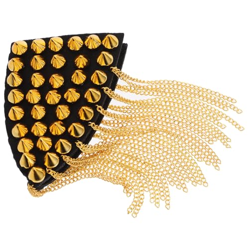 Uonlytech Vintage Schulterklappe mit Goldenen Nieten Modische Quasten und Ketten Epaulettenartige Schulterabzeichen für Kostüme Uniformen und Festliche Dekoration Uonlytech Vintage Schulterklappe mit Goldenen Nieten Modische Quasten und Ketten Epaulettenartige Schulterabzeichen für Kostüme Uniformen und Festliche Dekoration von Uonlytech