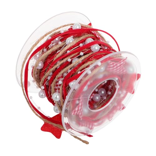 Uonlytech Weihnachtliches DIY Geschenkband mit Fünfzackigen Sternen Langlebiges und Kunststoffmaterial für Geschenkverpackung Weihnachtsbaumdeko Party und Bastelprojekte von Uonlytech